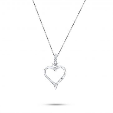 petsios Κολιέ καρδιά με ζιργκόν πέτρες