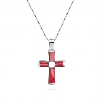 petsios Σταυρός με πέτρες κοράλι