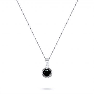 petsios Necklace with emerald and zircon stones