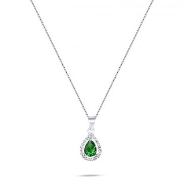 petsios Necklace with emerald and zircon stones