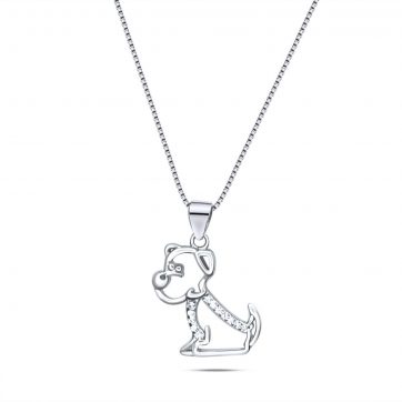 petsios Κολιέ σκυλάκι με πέτρες ζιργκόν