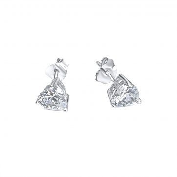 petsios Σκουλαρίκια καρφωτά καρδιές με πέτρα ζιργκόν