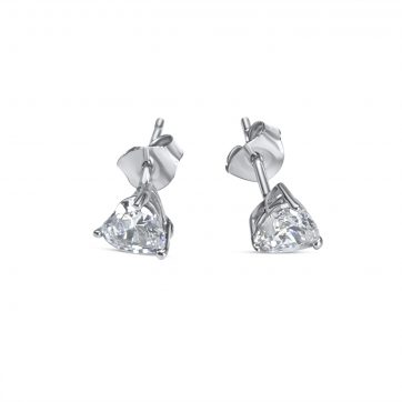 petsios Σκουλαρίκια καρφωτά καρδιές με πέτρα ζιργκόν