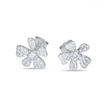 petsios Σκουλαρίκια καρφωτά λουλούδια με πέτρες ζιργκόν