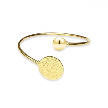petsios Gold plated steel adjustable Faistos disc bracelet