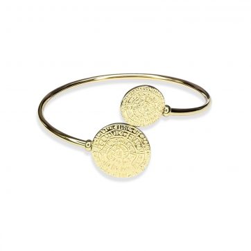petsios Gold plated steel adjustable Faistos disc bracelet