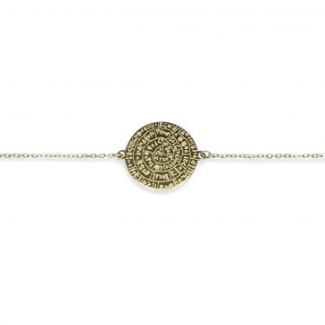 petsios Gold plated steel Faistos disc bracelet