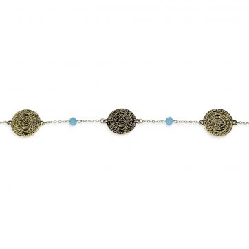 petsios Gold plated steel Faistos disc bracelet