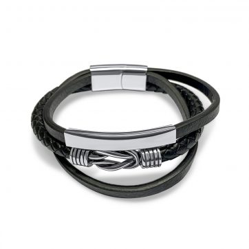 petsios Leather-Steel bracelet