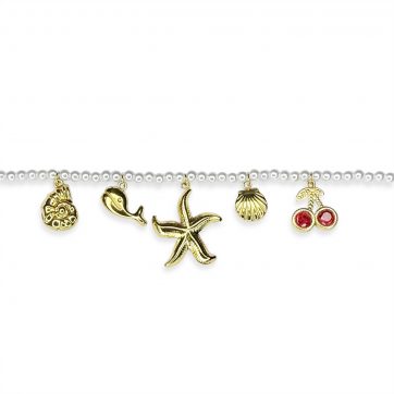 petsios Steel bracelet with dangles