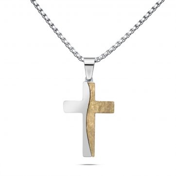 petsios Steel cross necklace
