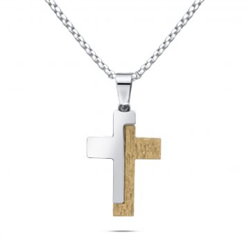 petsios Steel cross necklace