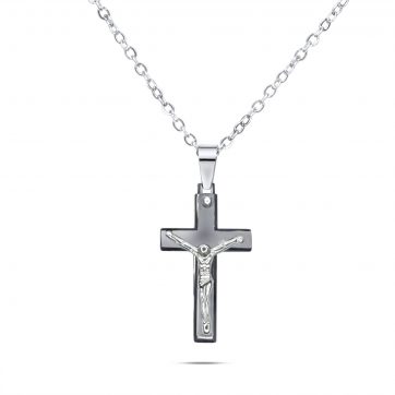 petsios Steel crucifix necklace