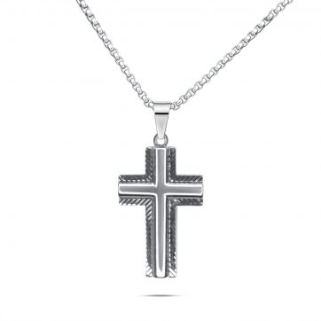 petsios Steel cross necklace