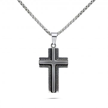 petsios Steel cross necklace