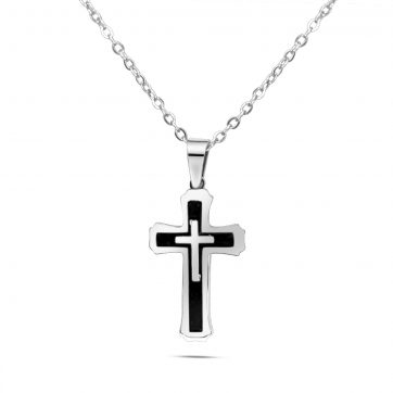 petsios Steel cross necklace