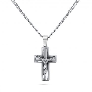 petsios Steel crucifix necklace