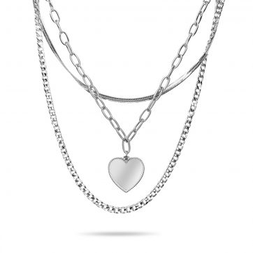 petsios Τριπλό κολιέ ατσάλι