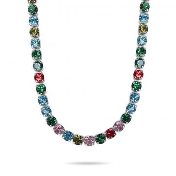 petsios Κολιέ ατσάλι με πέτρες