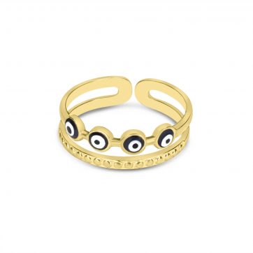 petsios Gold plated steel eye ring