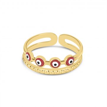 petsios Gold plated steel eye ring