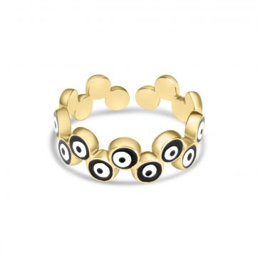 petsios Gold plated steel eye ring