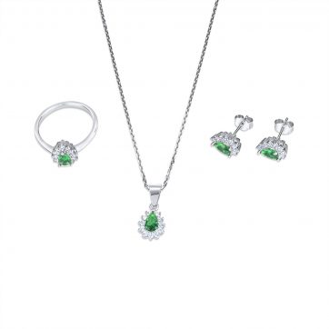 petsios Set with emerald and zircon stones
