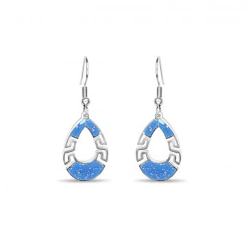 petsios Steel opal earrings with meander