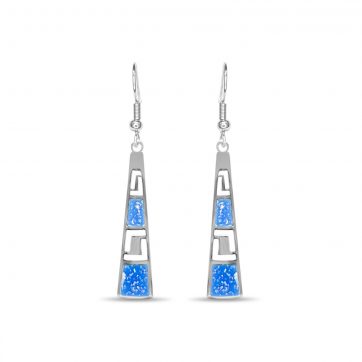 petsios Steel opal earrings with meander
