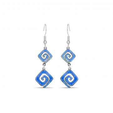 petsios Steel opal earrings with meander