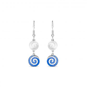 petsios Steel opal earrings with meander