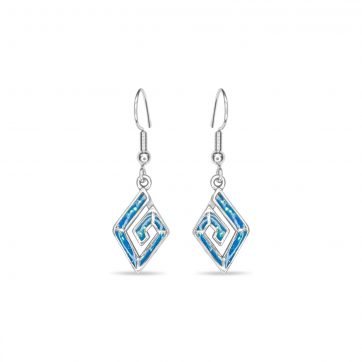 petsios Steel opal earrings with meander