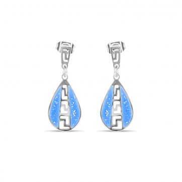 petsios Steel opal earrings with meander