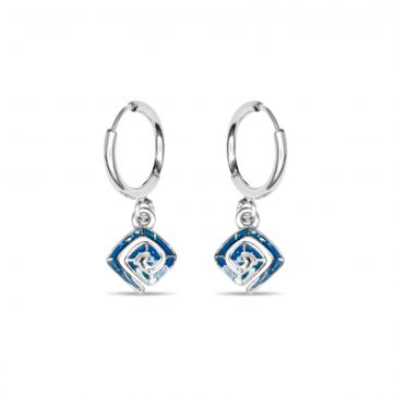 petsios Steel opal earrings with meander