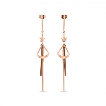 petsios Rose gold plated steel earrings