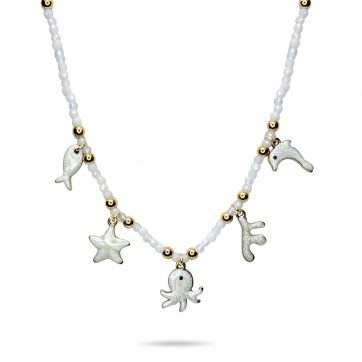 petsios Steel necklace with dangles