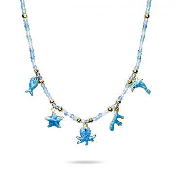 petsios Steel necklace with dangles