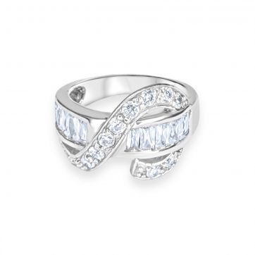 petsios Silver Ring with Zircon Stones