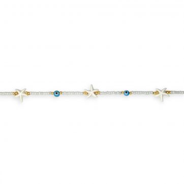 petsios Starfish & blue evil eye bracelet