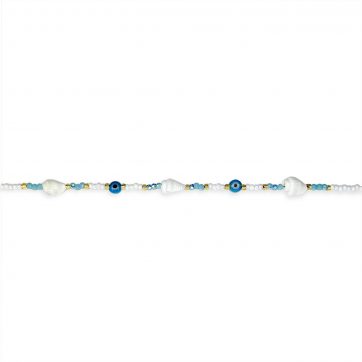 petsios Seashells & evil eye bracelet