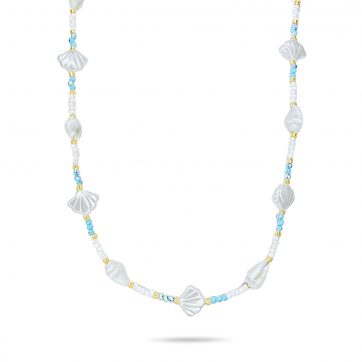 petsios Stainless Steel Beaded Necklace with Shells