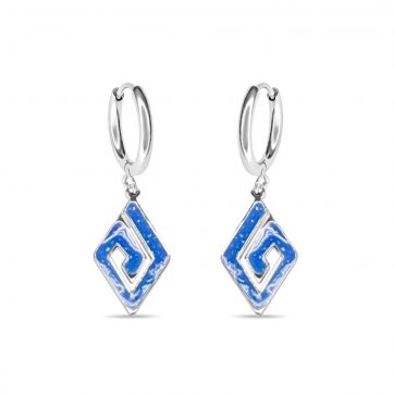 petsios Stainless Steel Meander Opal Drop Earrings
