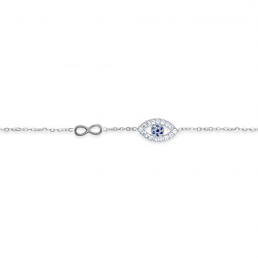petsios Stainless Steel Evil Eye Bracelet with Infinity symbol