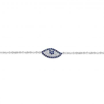 petsios Stainless Steel Evil Eye Bracelet with Stones