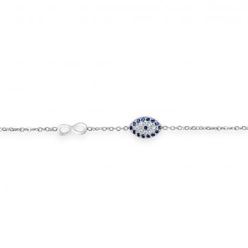 petsios Stainless Steel Evil Eye Bracelet with Infinity symbol
