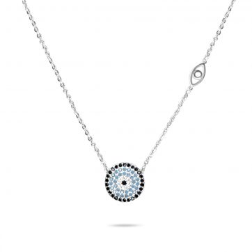petsios tainless Steel Evil Eye Necklace with Stones