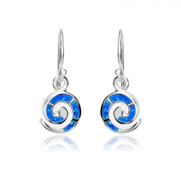 petsios Dangle spiral opal earrings 