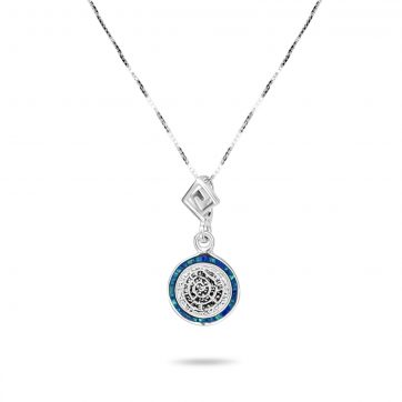 petsios Opal Faistos Disc pendant with meander