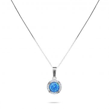 petsios Opal pendant with zircon stones