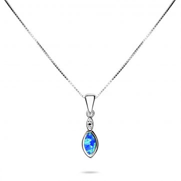 petsios Opal pendant with zircon stone